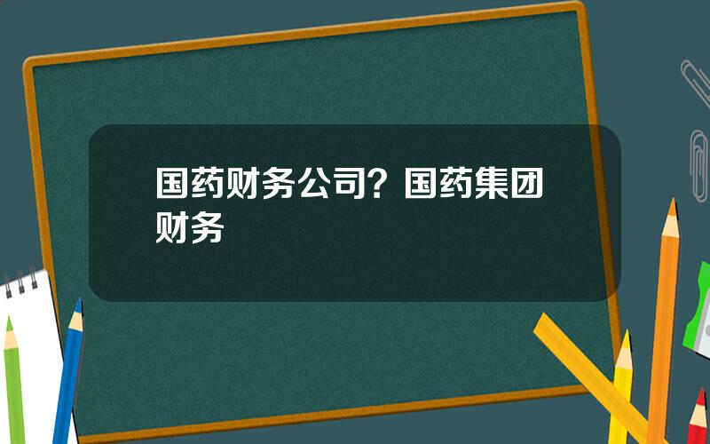 国药财务公司？国药集团 财务